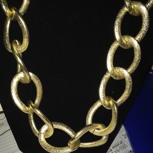 Large gold link statement choker